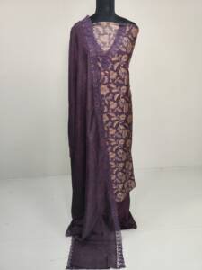 SEMI JUTE SILK PRINTED SUIT