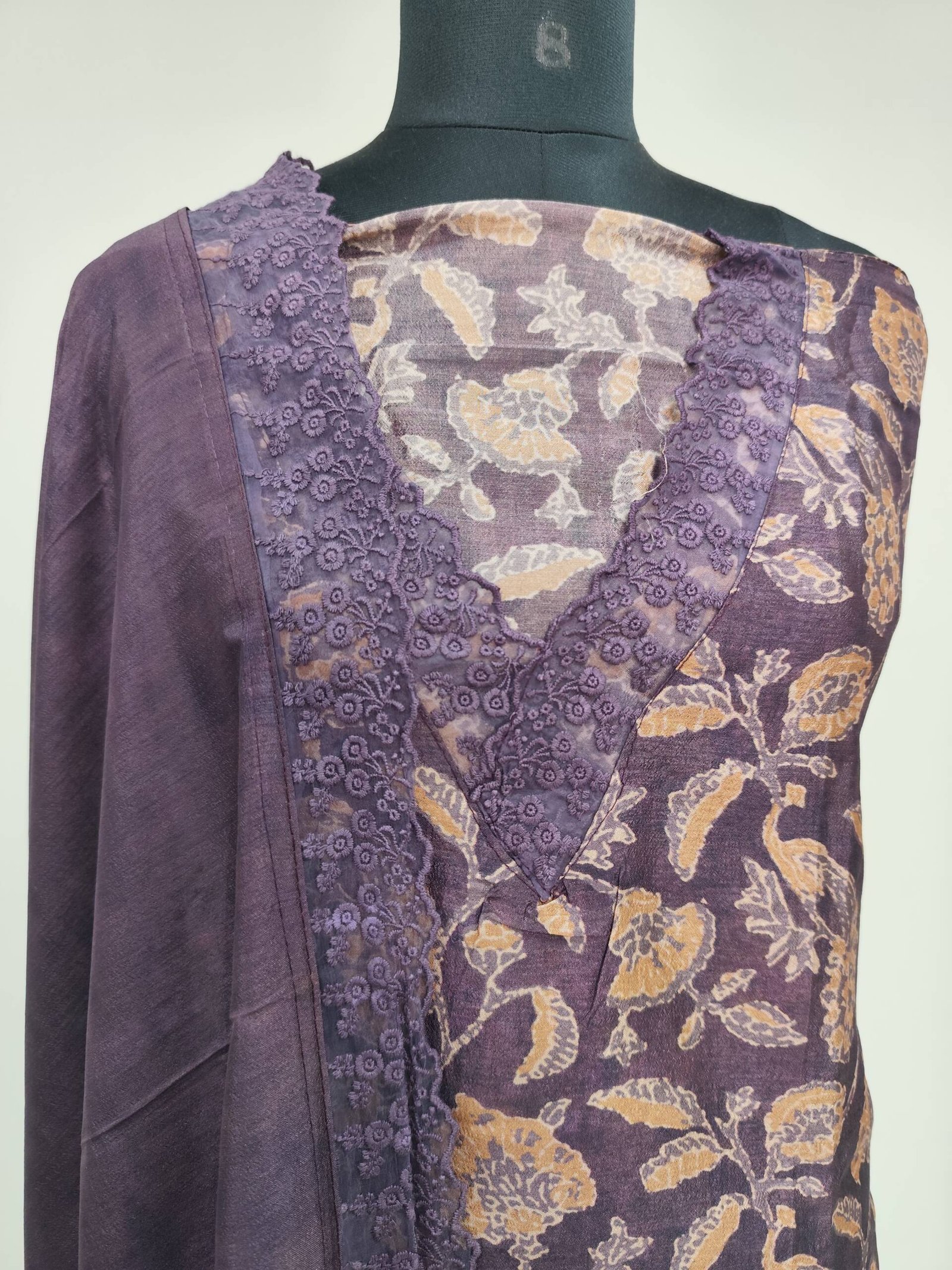 SEMI JUTE SILK PRINTED SUIT