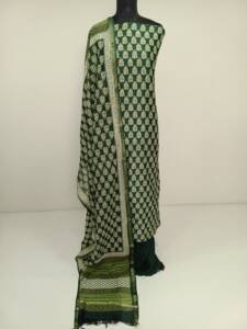 PURE CHANDERI SILK PRINTED SUIT