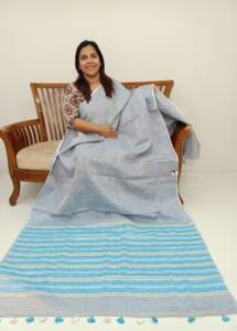 LINEN PRINTED SAREES