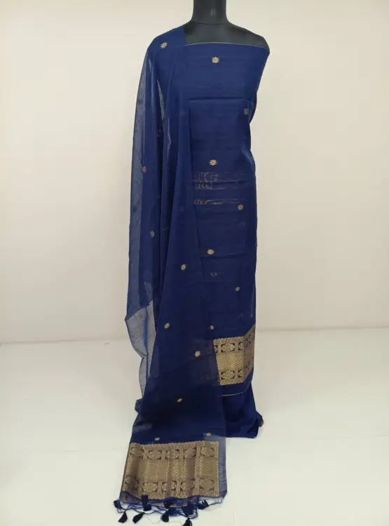 SEMI LINEN BANARASI WEAVING SUIT