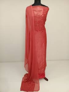 CRUSHED SILK HAND EMBROIDERED SUIT