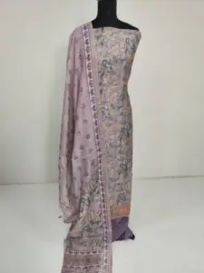 CHANDERI SILK PRINTED SUIT