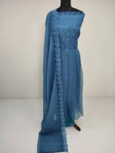 CRUSHED SILK EMBROIDERED SUIT