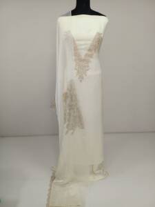 SILK ORGANZA APPLIQUE WORKED SUITS