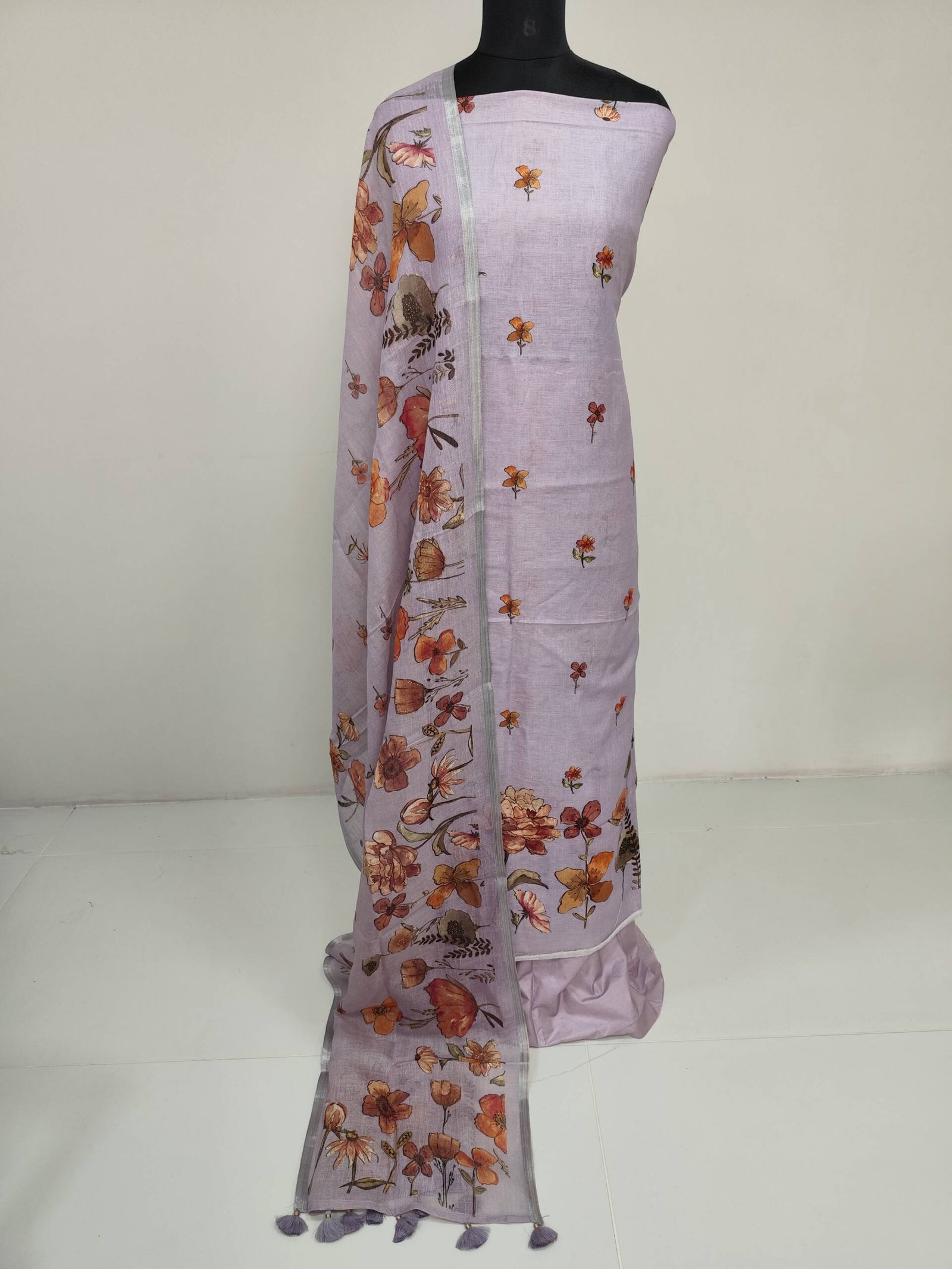 PURE LINEN FLORAL PRINTED SALWAR SUITS