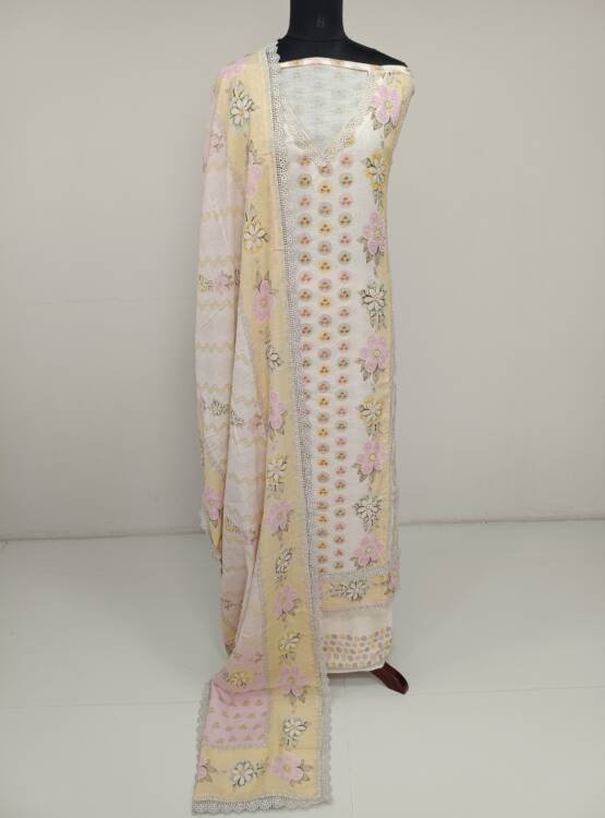 PURE LINEN COTTON SEMISTICHED SUITS