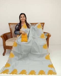 MOONGA SILK EMBROIDERED SAREES