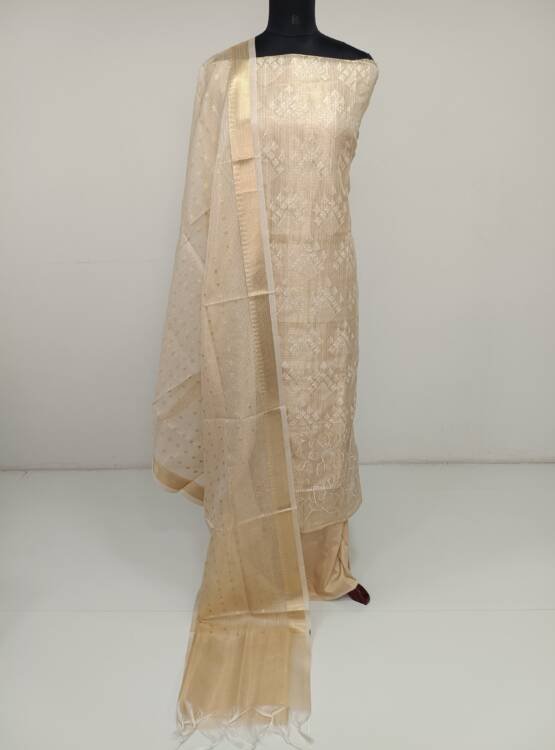 SILKY KOTA TISSUE EMBROIDERED SUITS