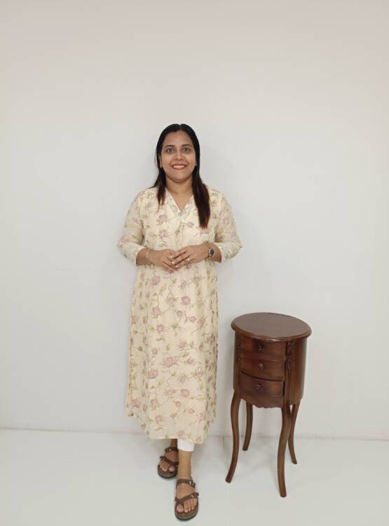 SEMI SILK FLORAL PRINTED KURTIS