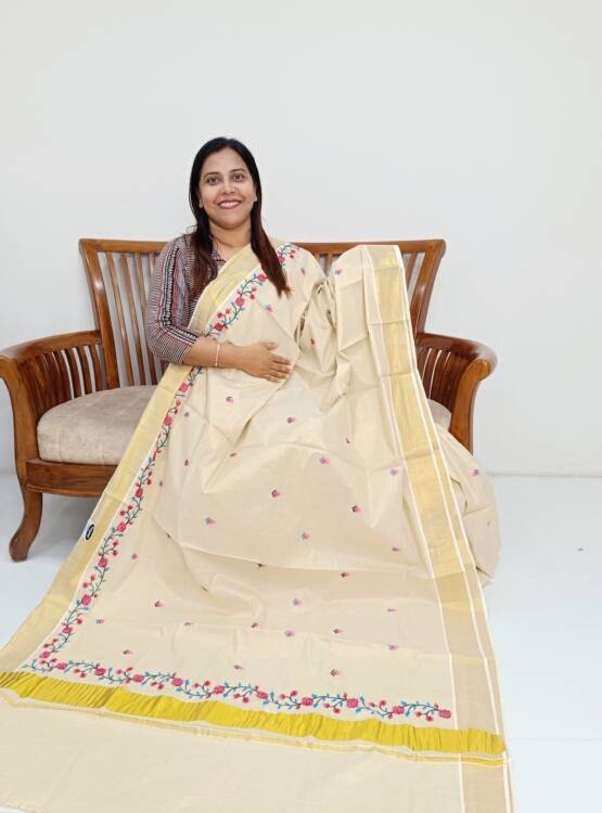 SILK TISSUE EMBROIDERED SAREES