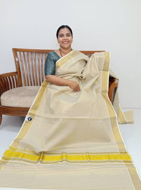 CHECK DESIGN TISSUE SAREES