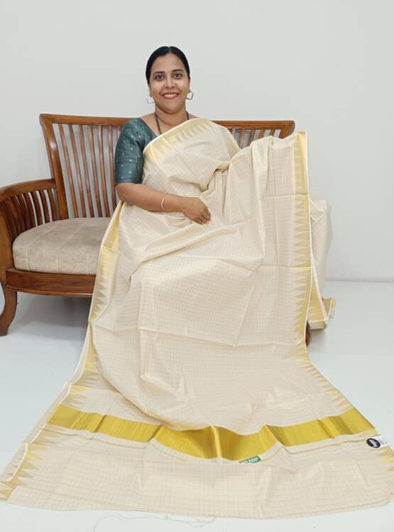 COTTON CHECK DESIGN SAREE