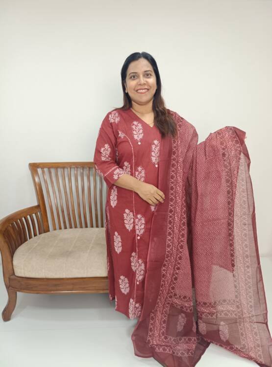 PRINTED COTTON KURTI FULL SET