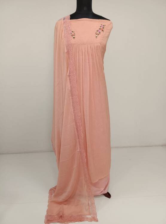CREPE SILK EMBROIDERED SALWAR SUITS