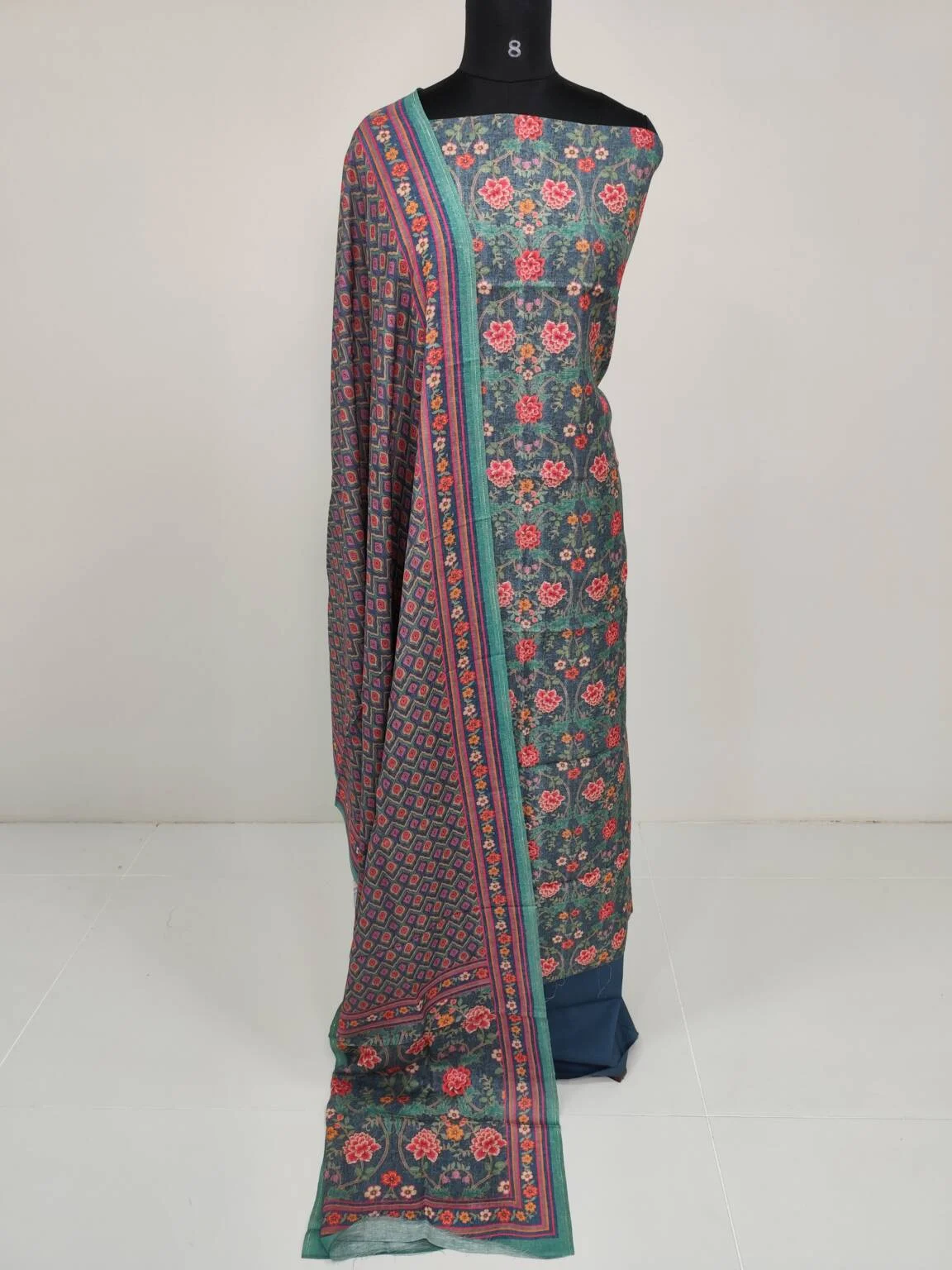 CHANDERI SILK FLORAL PRINTED SUITS