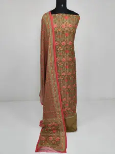 CHANDERI SILK FLORAL PRINTED SUITS