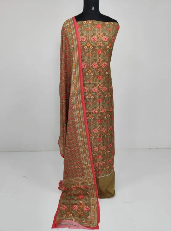 CHANDERI SILK FLORAL PRINTED SUITS