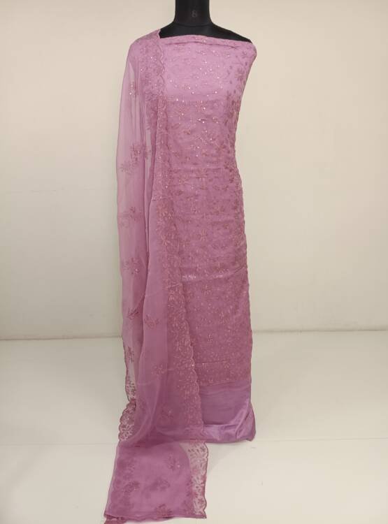 CREPE SILK EMBROIDERED SALWAR SUITS