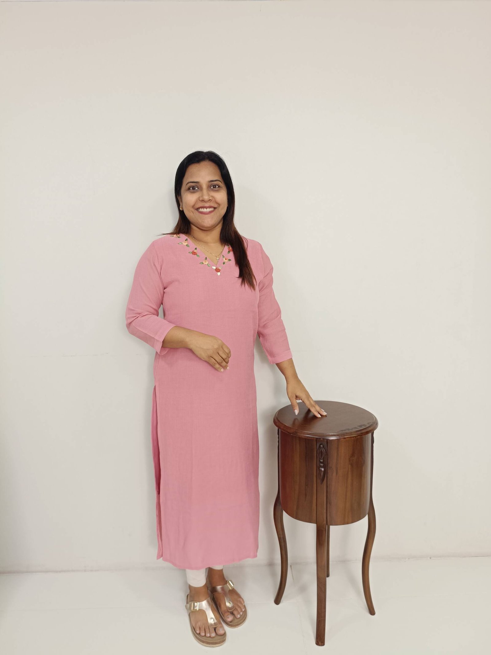 CREPE HAND EMBROIDERED KURTI