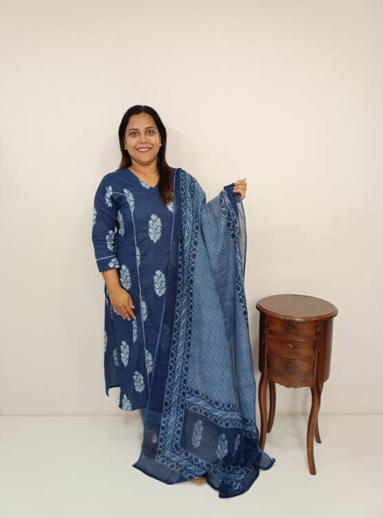 BLOCK PRINTED KURTI SET