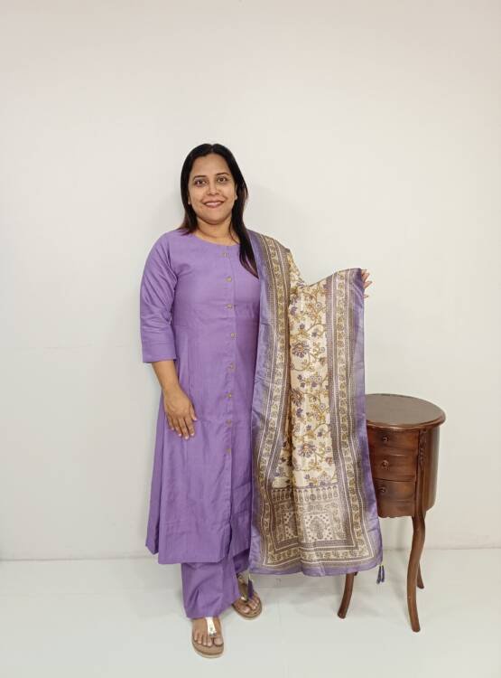 SILK COTTON KURTI SET