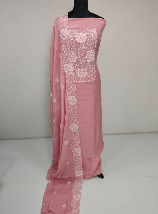 SEMI CHANDERI SILK SALWAR SUIT