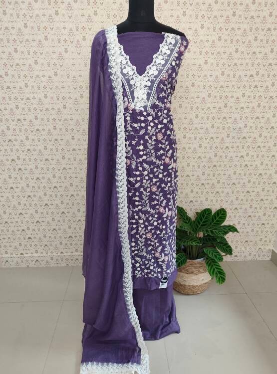 SILKY KOTA EMBROIDERED SUITS