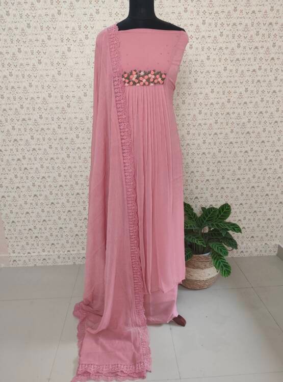 CREPE SILK HAND EMBROIDERED SUITS