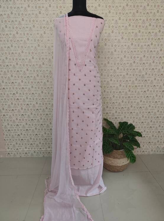SILKY KOTA EMBROIDERED SUITS