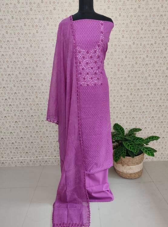 COTTON HAND EMBROIDERED SUITS