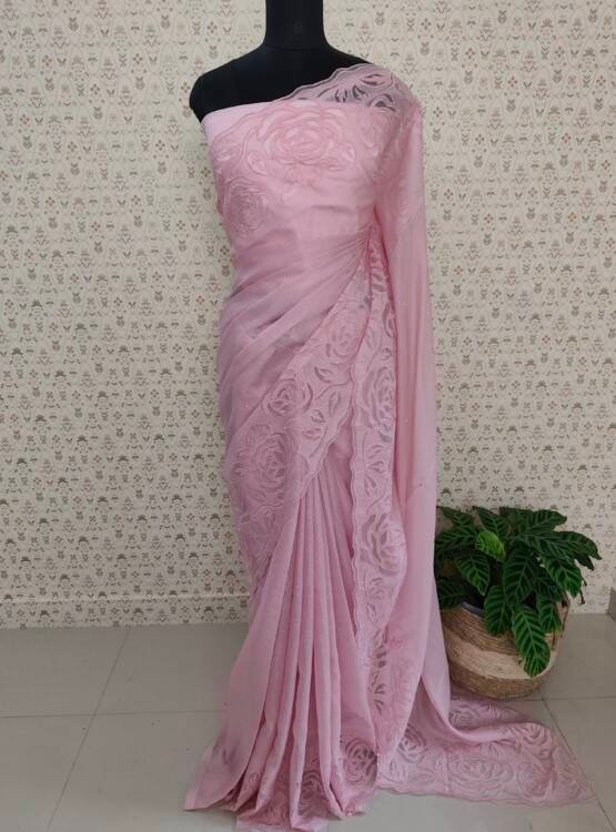 SILKY KOTA APPLIQUE WORKED SAREES