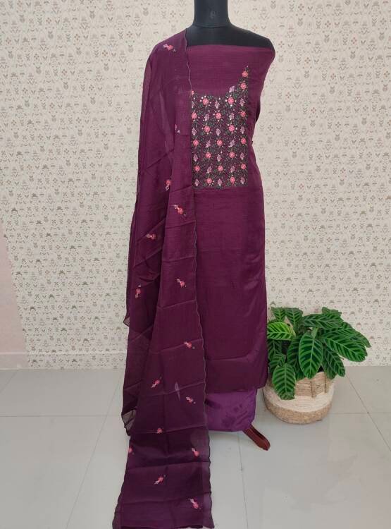 SILKY KOTA EMBROIDERED SUITS