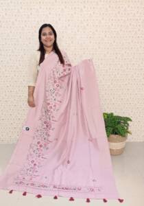 SEMI JUTE SILK EMBROIDERED SAREES