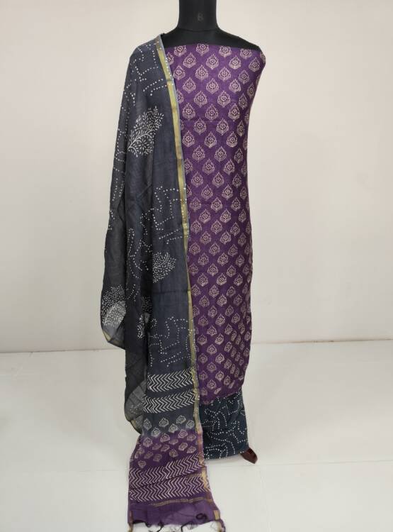 CHANDERI SILK PRINTED SUITS