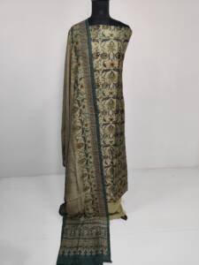 SEMI JUTE SILK PRINTED SUIT