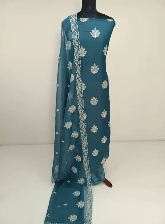 CREPE SILK EMBROIDERED SALWAR SUITS