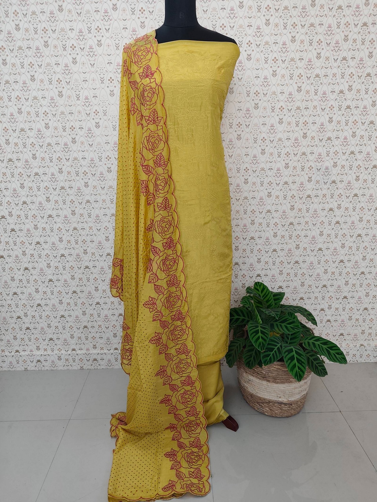 LINEN SILK EMBROIDERED SALWAR SUITS