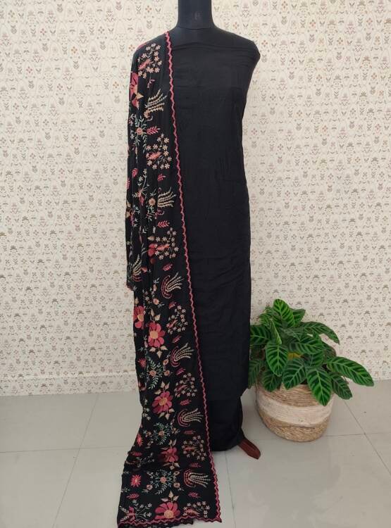 LINEN SILK EMBROIDERED SALWAR SUITS