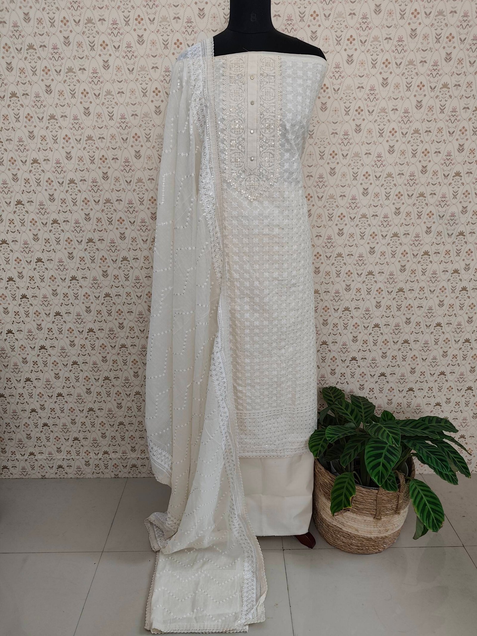 COTTON EMBROIDERED SUIT