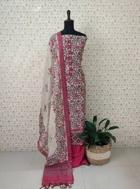 CHANDERI SILK PRINTED SUITS