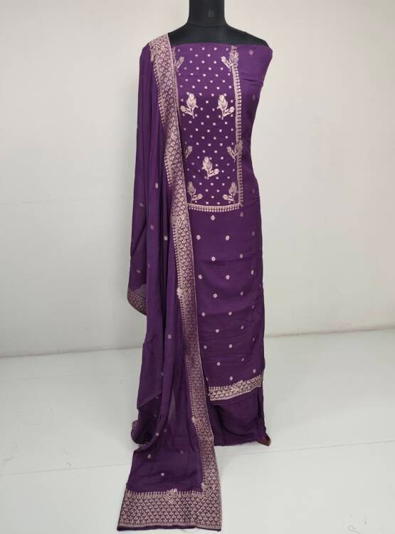 SOFT SILK BANARASI WEAVING  SUIT