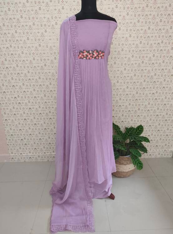 CREPE SILK SEMISTITCHED SALWAR SUIT