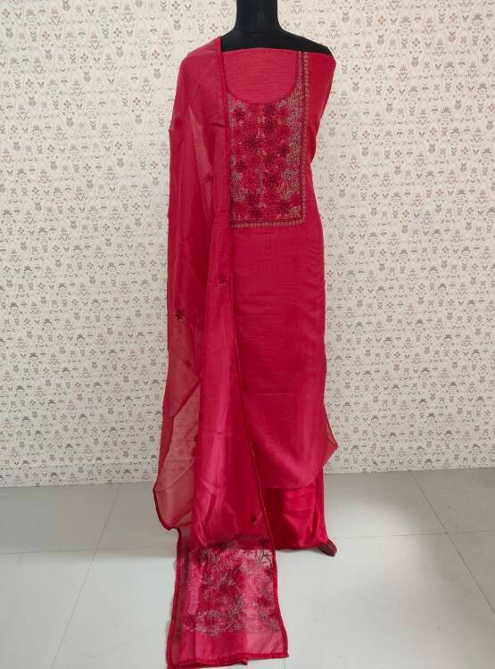 MOONGA SILK EMBROIDERED SALWAR SUITS