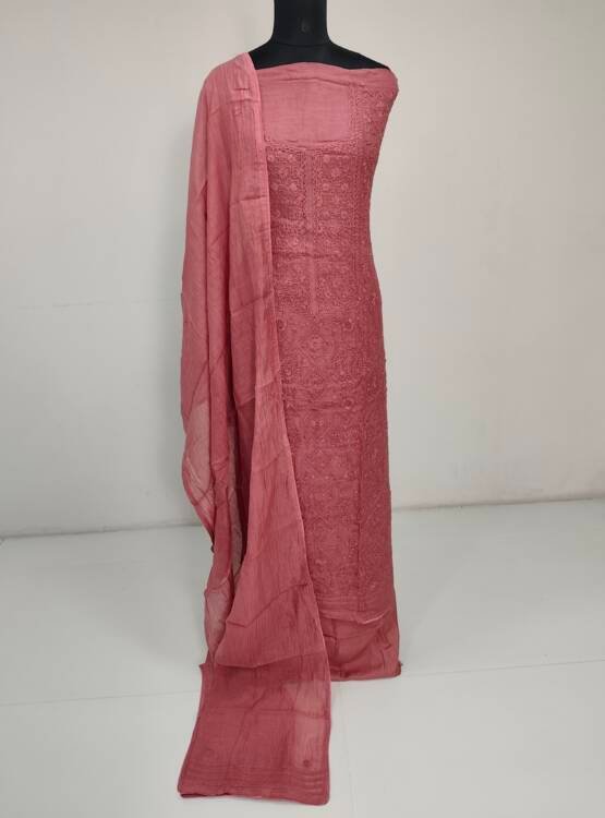 PURE MAL CHANDERI EMBROIDERED SALWAR SUIT
