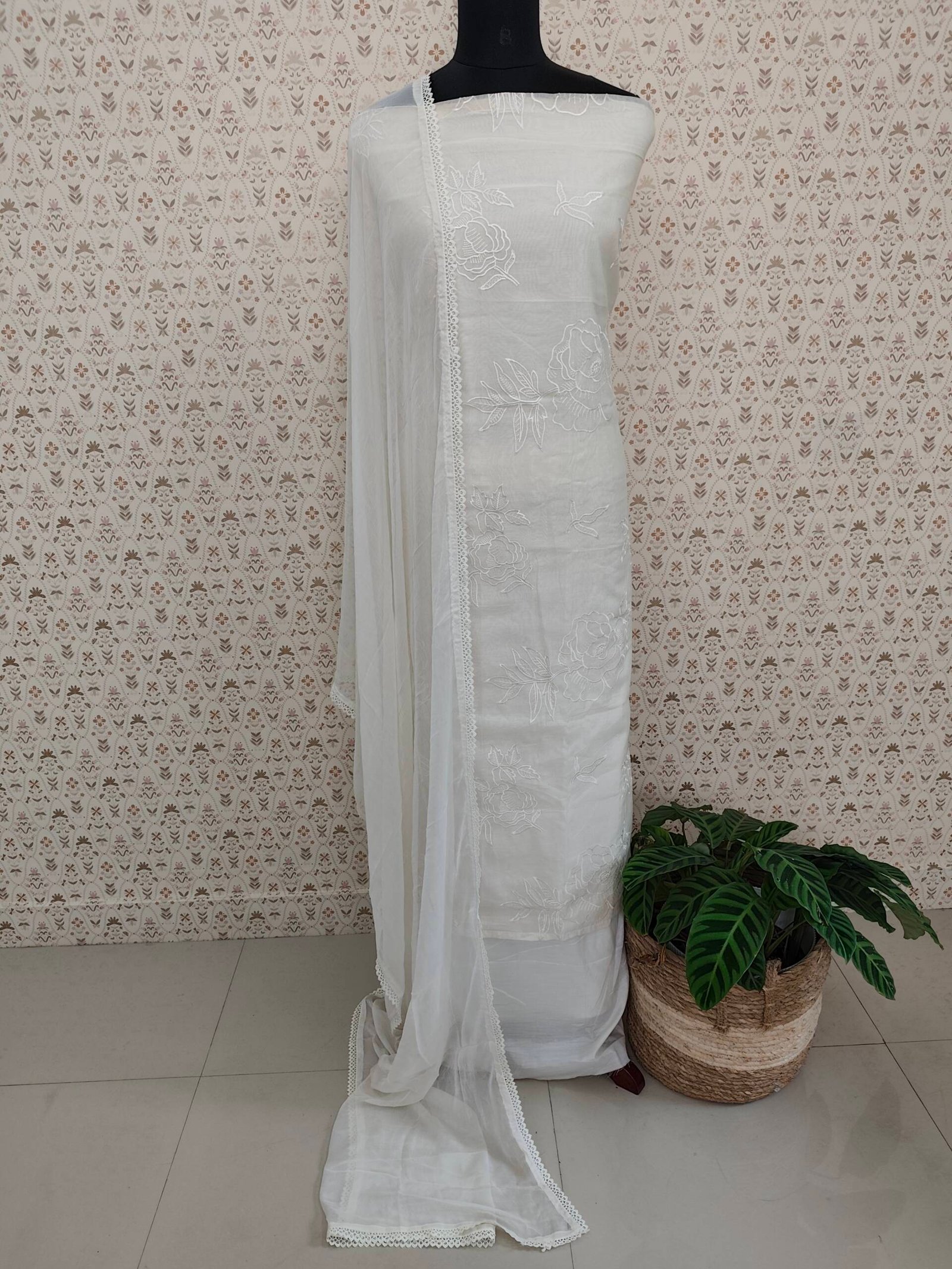 CHANDERI SILK EMBROIDERED SALWAR  SUITS