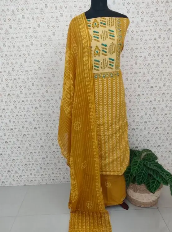 COTTON HAND EMBROIDERED SUIT