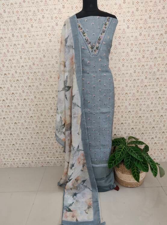 LINEN COTTON EMBROIDERED SUITS