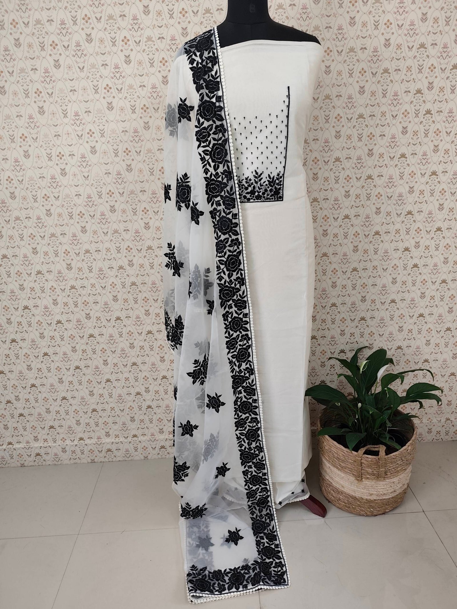 PURE CHANDERI SILK SALWAR SUIT