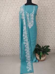 CHANDERI SILK APPLIQUE SUITS